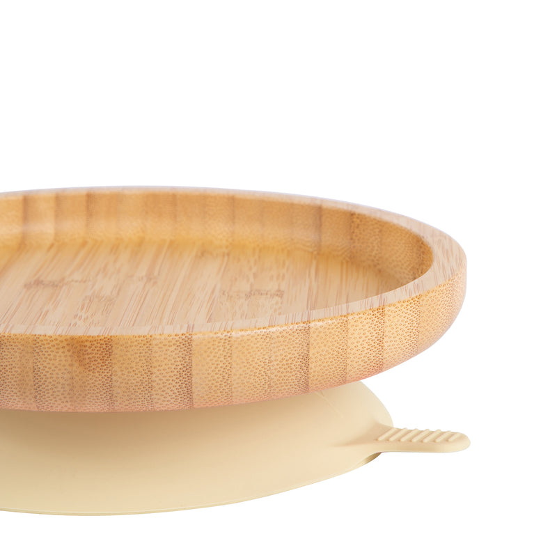 Round Open Bamboo Suction Plate