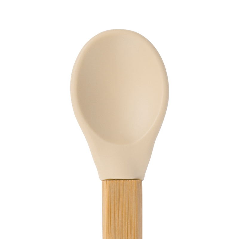 Soft Tip Bamboo Spoon - Silicone Tip