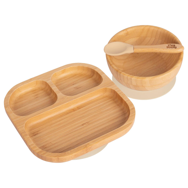 Square Divider Bamboo Suction Dinner Set
