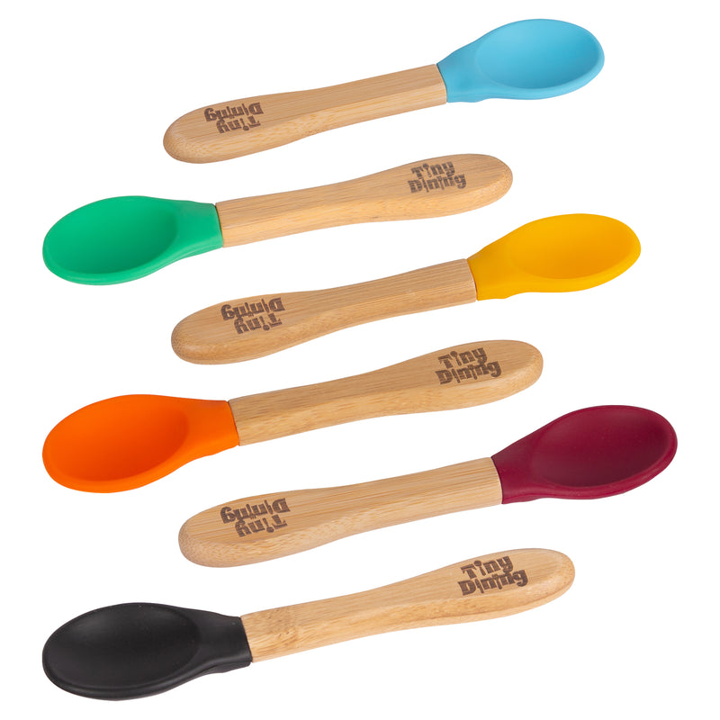 Bamboo Spoon - Silicone Tip - Team Blue - Pack of 6