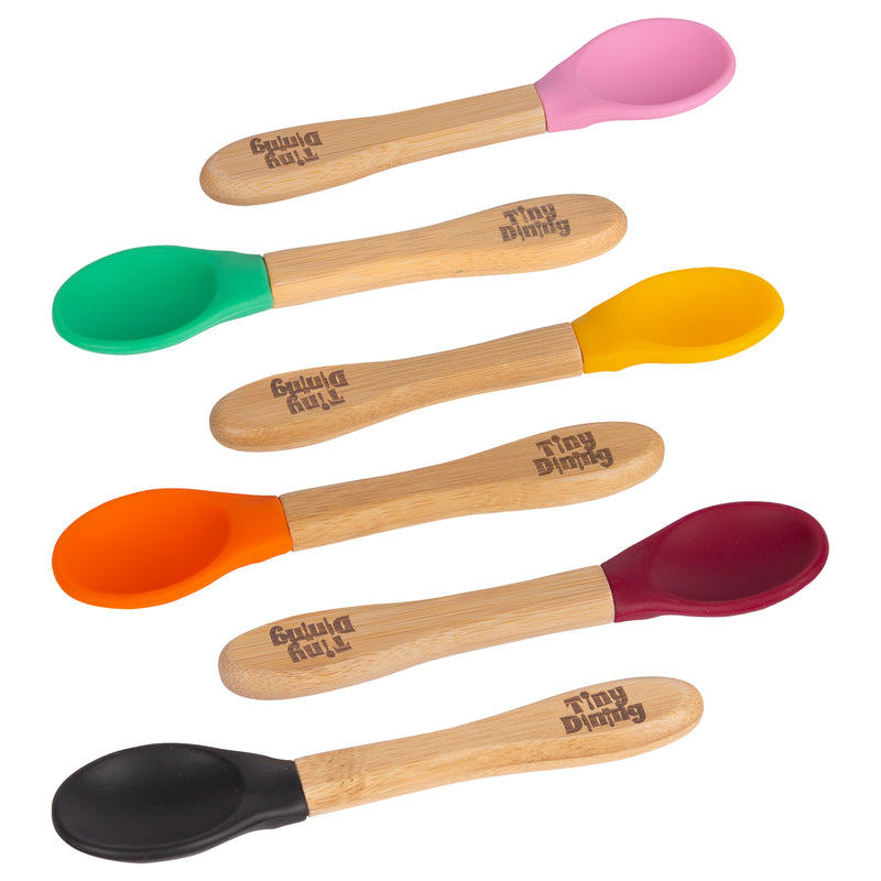 Bamboo Spoon - Silicone Tip - Team Pink - Pack of 6