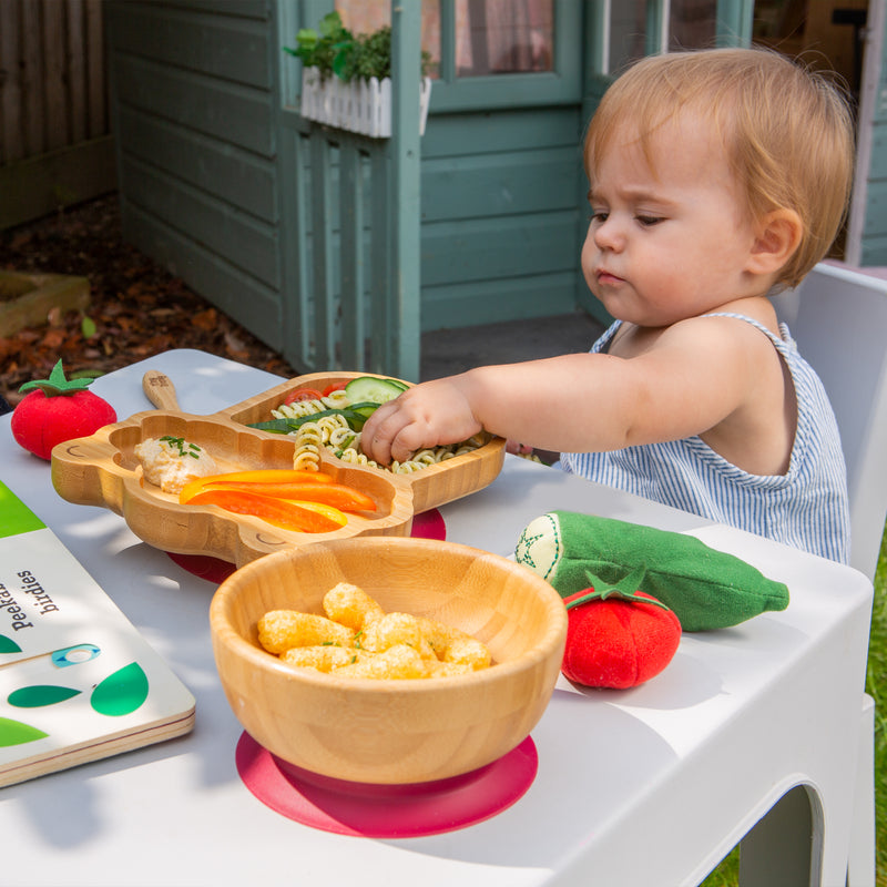 Lenny The Llama Bamboo Suction Dinner Set TinyDining