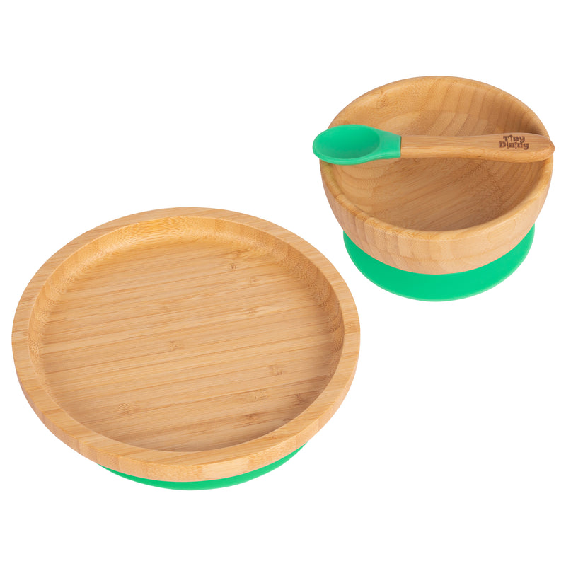 Round Open Bamboo Suction Dinner Set