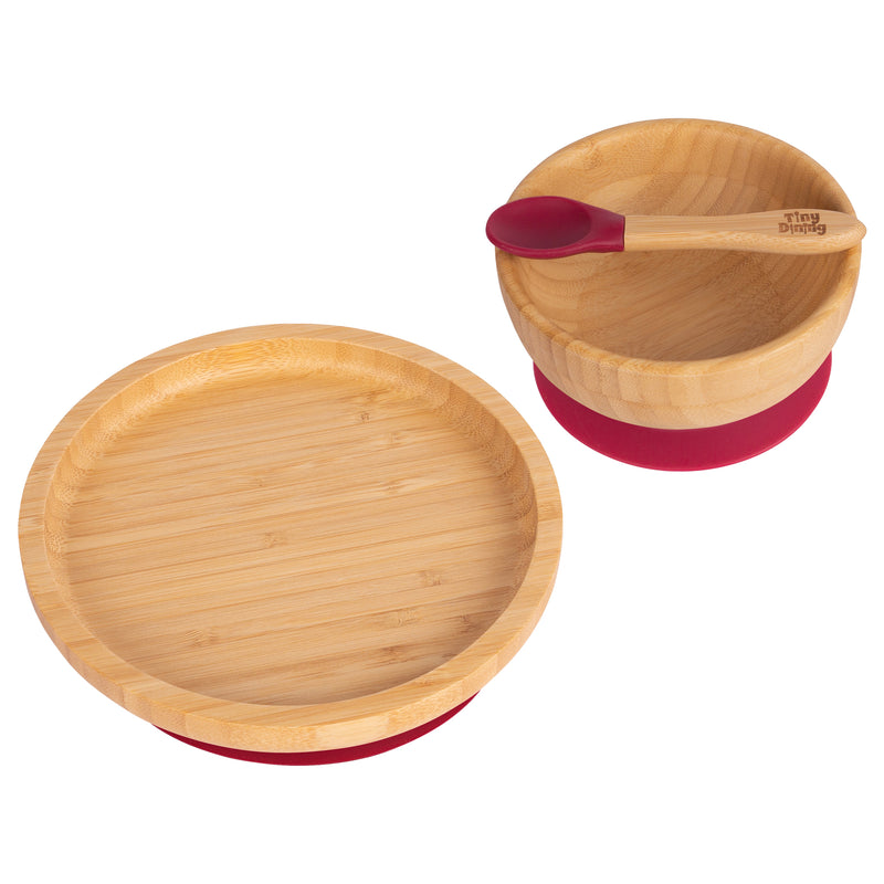 Round Open Bamboo Suction Dinner Set