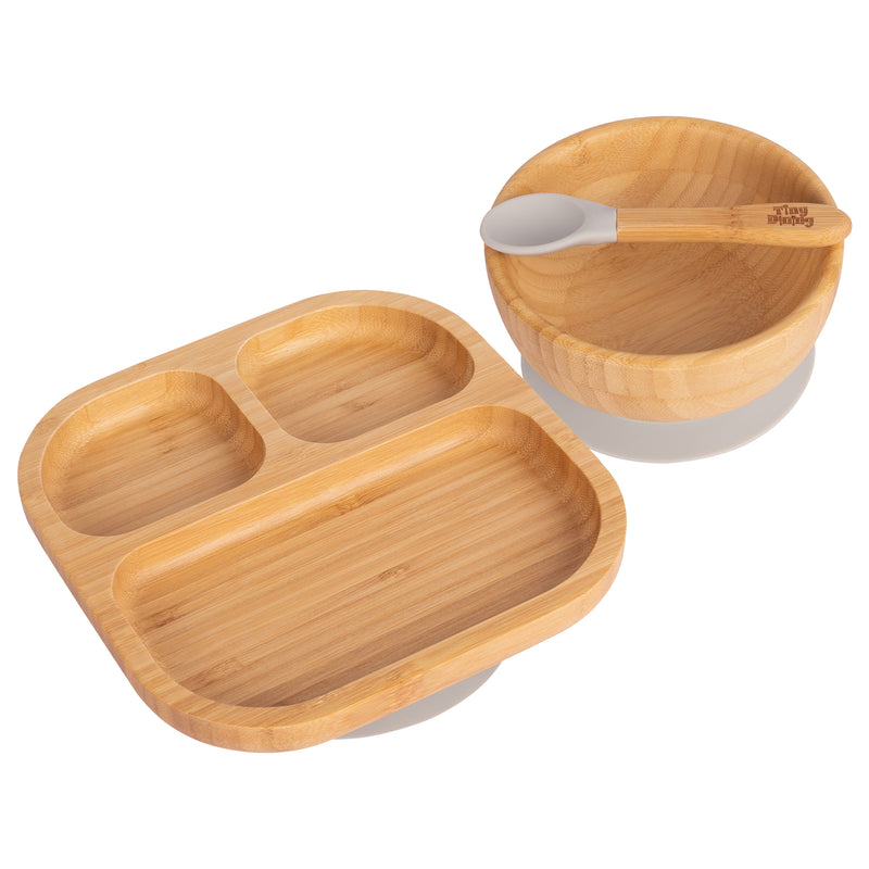 Square Divider Bamboo Suction Dinner Set