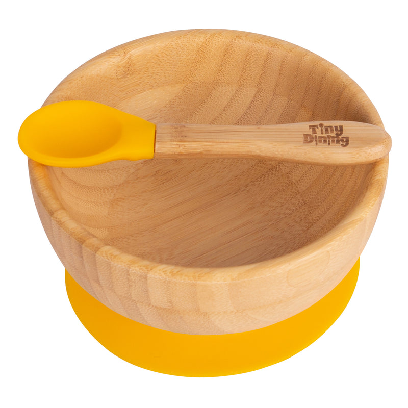 Bamboo Suction Bowl & Spoon Set