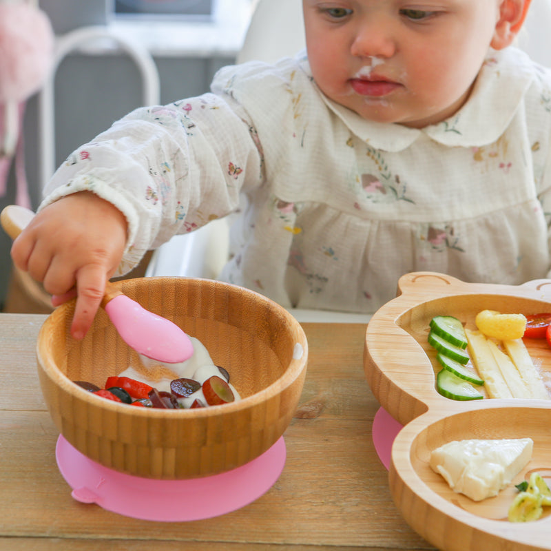 Bamboo Suction Bowl & Spoon Set